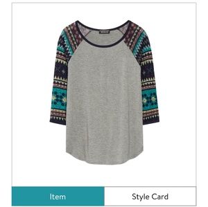 Papermoon Danza Raglan Printed Sleeve Knot Top